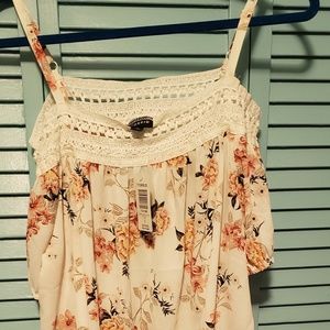 Floral off the shoulder shirt